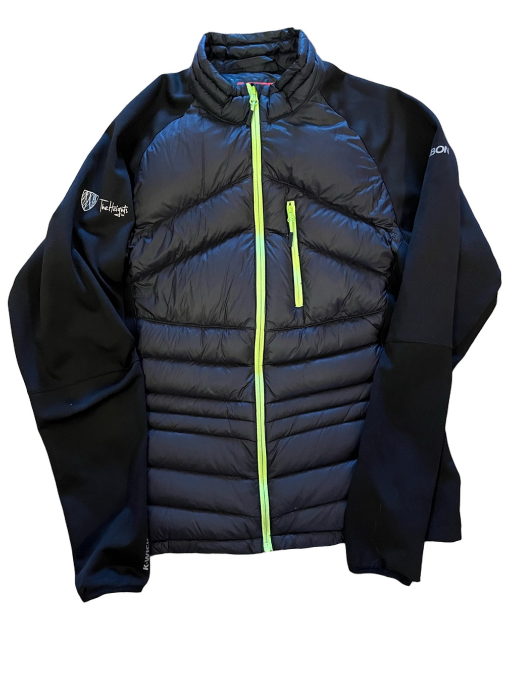 Karbon K-Wick Hybrid Insulated Jacket Black Neon Green Zip Men's Large